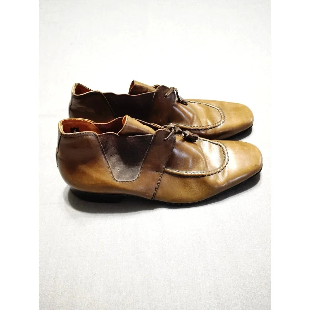RL Rosetti Made In Italy For Battaglia Men‎ OLIVE BROWN Tassel Tie Shoe Boot 8.5